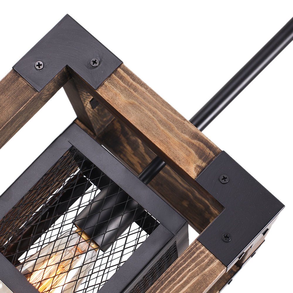 Kitchen Industrial Rustic Wood Pendant Light