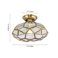 Lantern Geometric Panel Semi Flush Mount
