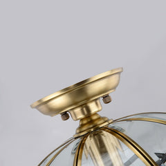 Lantern Geometric Panel Semi Flush Mount
