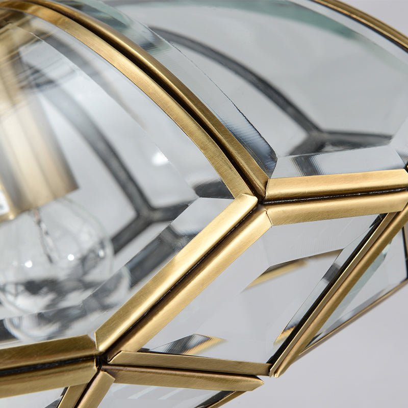 Lantern Geometric Panel Semi Flush Mount