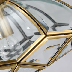 Lantern Geometric Panel Semi Flush Mount