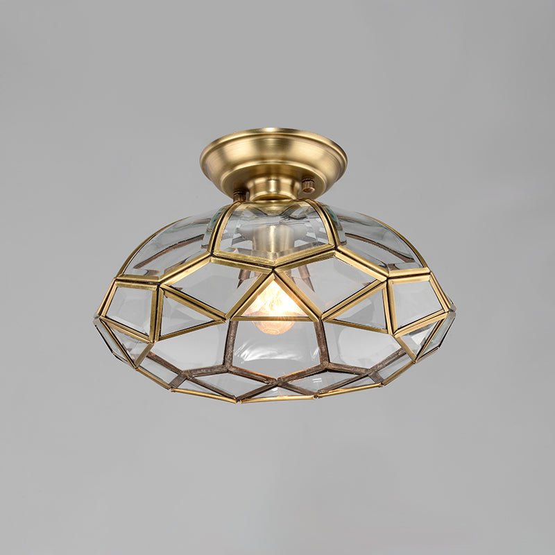 Lantern Geometric Panel Semi Flush Mount