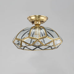 Lantern Geometric Panel Semi Flush Mount