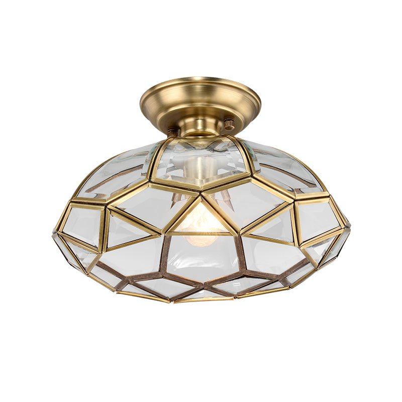 Lantern Geometric Panel Semi Flush Mount
