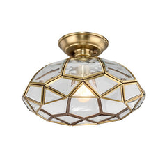 Lantern Geometric Panel Semi Flush Mount