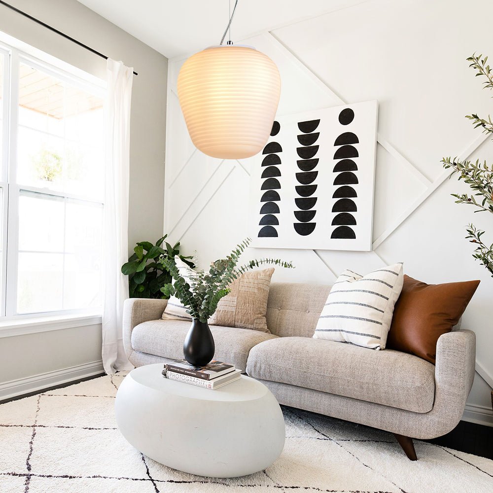 White Silk Glass Pendant Light