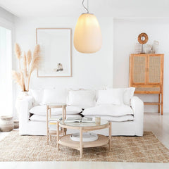 White Silk Glass Pendant Light