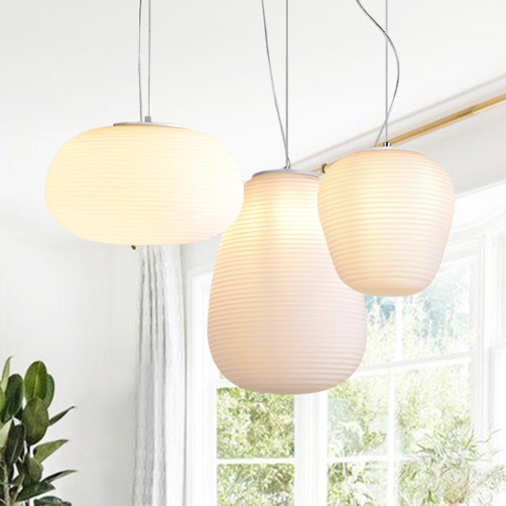 White Silk Glass Pendant Light