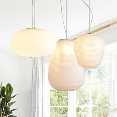White Silk Glass Pendant Light
