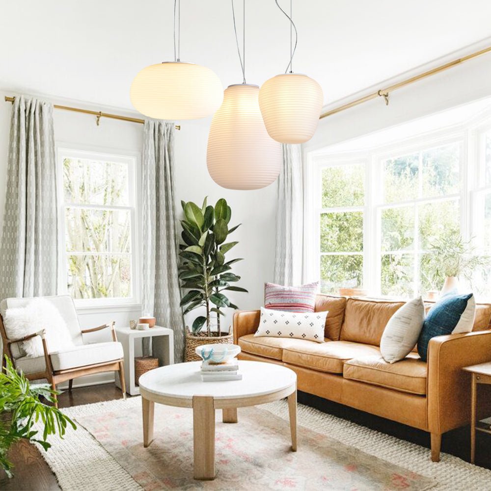 White Silk Glass Pendant Light