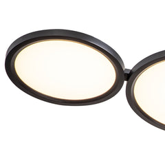 LED Flush Mount Light with Four Circular Rings in Warm White