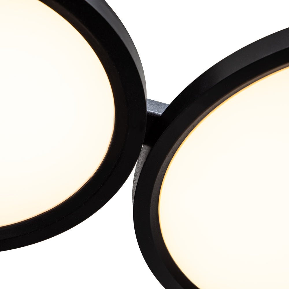 LED Flush Mount Light with Four Circular Rings in Warm White
