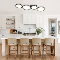 LED Flush Mount Light with Four Circular Rings in Warm White