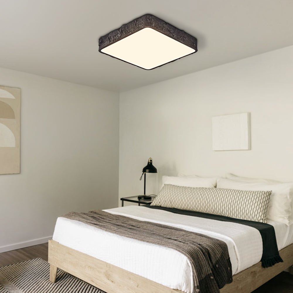 LED Nordic Stone Rock Design Square Flush Mount