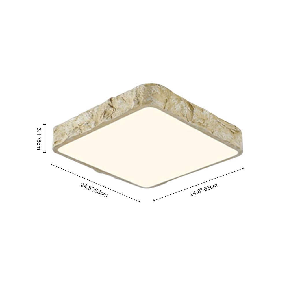 LED Nordic Stone Rock Design Square Flush Mount