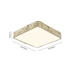 LED Nordic Stone Rock Design Square Flush Mount