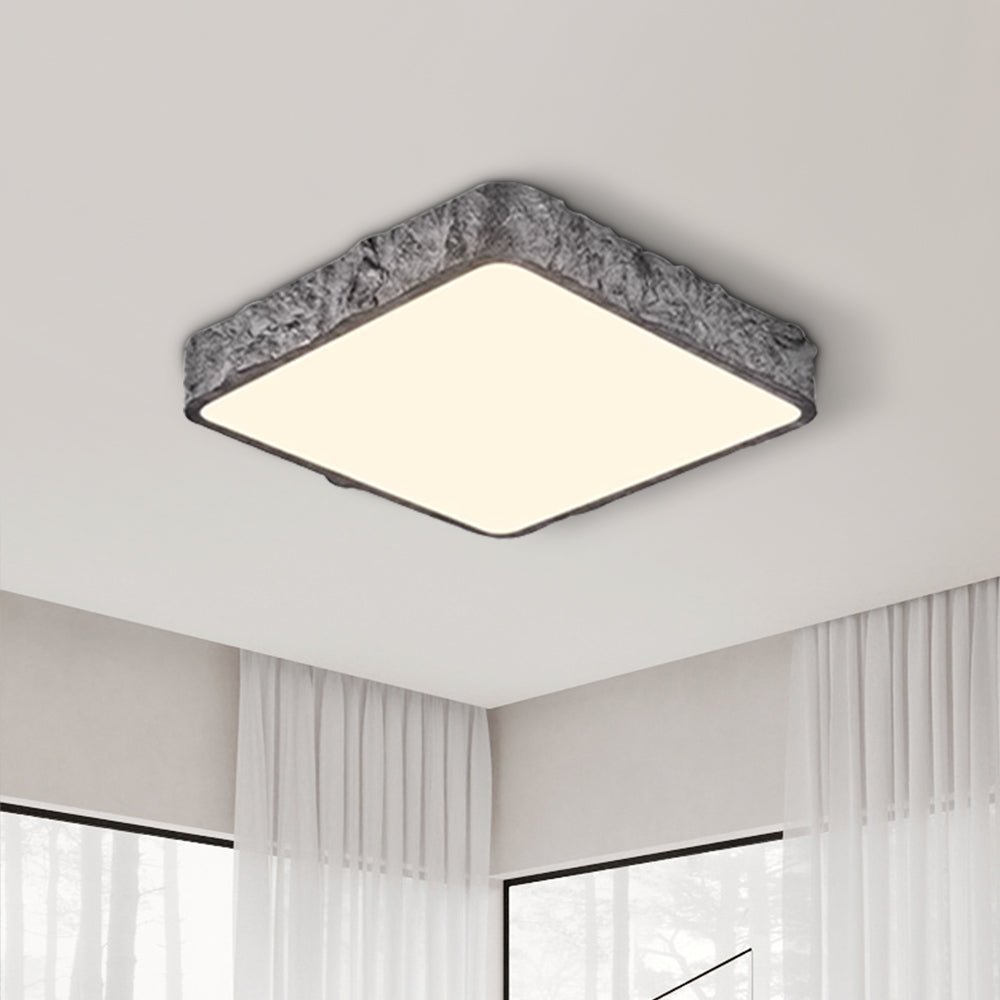 LED Nordic Stone Rock Design Square Flush Mount