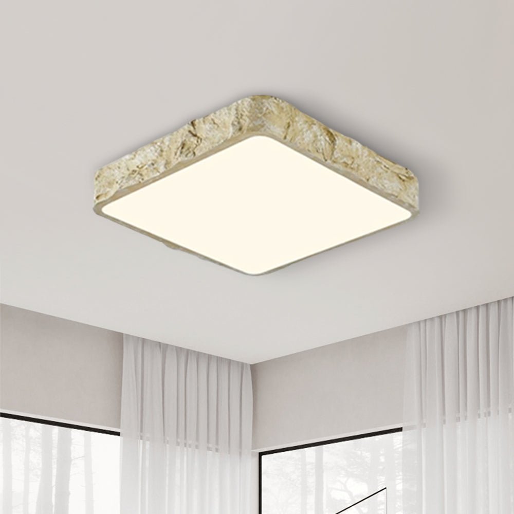 LED Nordic Stone Rock Design Square Flush Mount