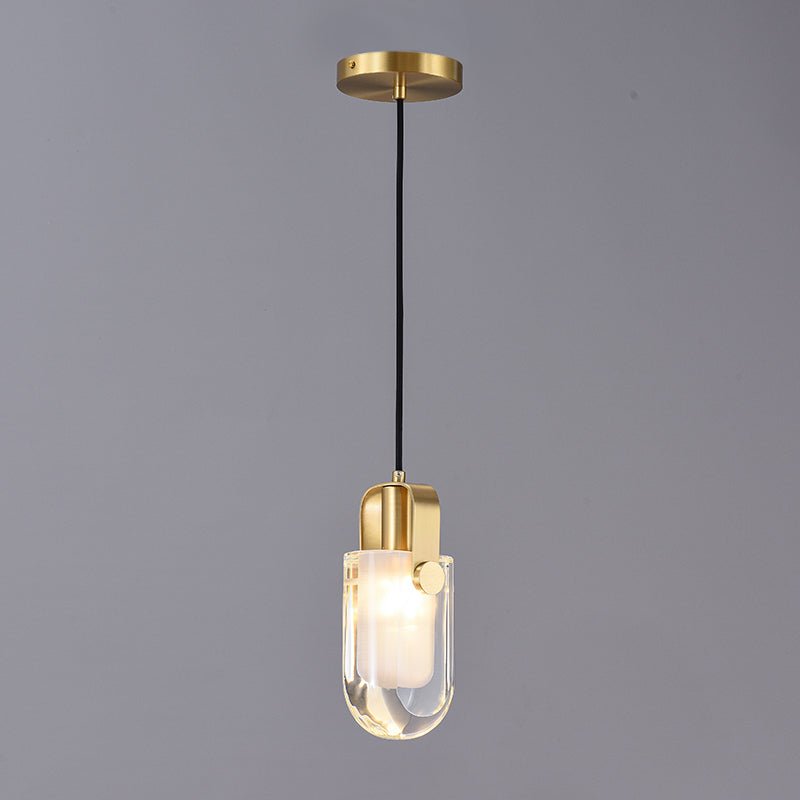 Linear Crystal Pendant Light in Gold