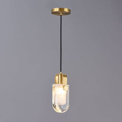 Linear Crystal Pendant Light in Gold
