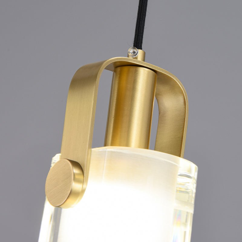 Linear Crystal Pendant Light in Gold