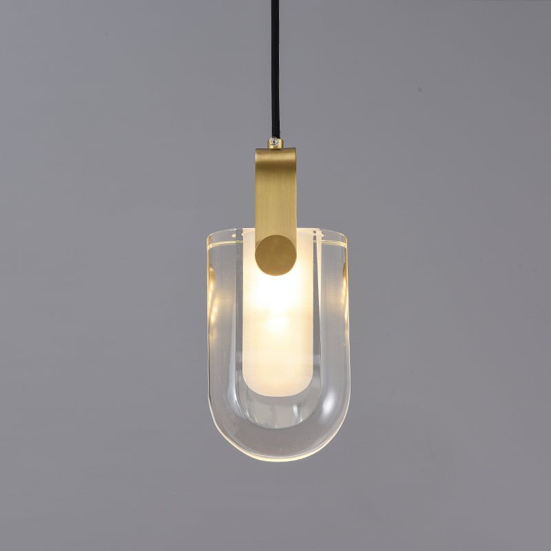 Linear Crystal Pendant Light in Gold