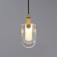 Linear Crystal Pendant Light in Gold