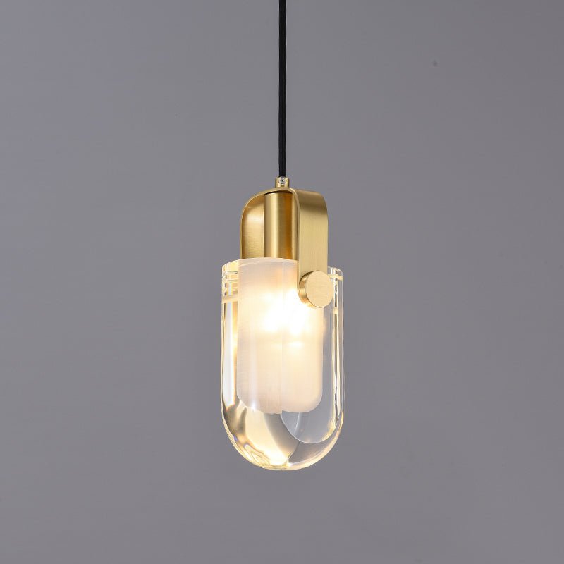 Linear Crystal Pendant Light in Gold