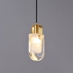 Linear Crystal Pendant Light in Gold