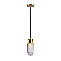 Linear Crystal Pendant Light in Gold