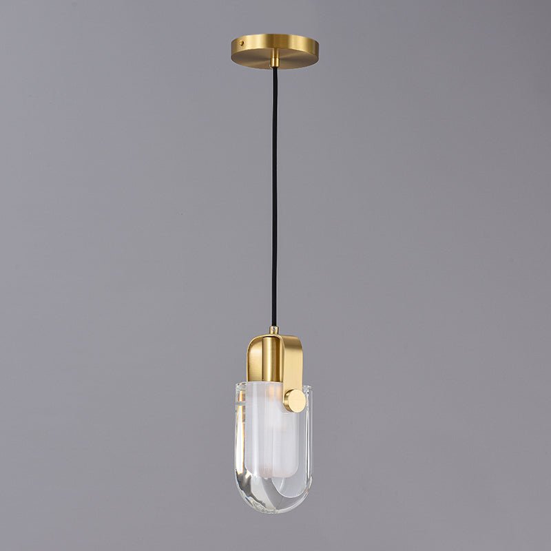 Linear Crystal Pendant Light in Gold