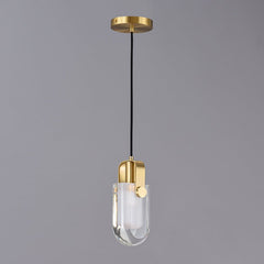 Linear Crystal Pendant Light in Gold