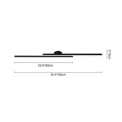 Long Strip LED Black Flush Mount