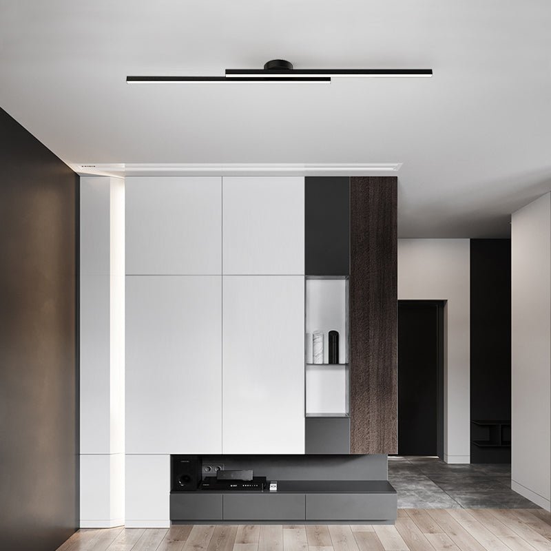 Long Strip LED Black Flush Mount