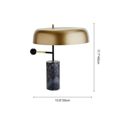 Marble Grey Table Lamp with Brass Shade