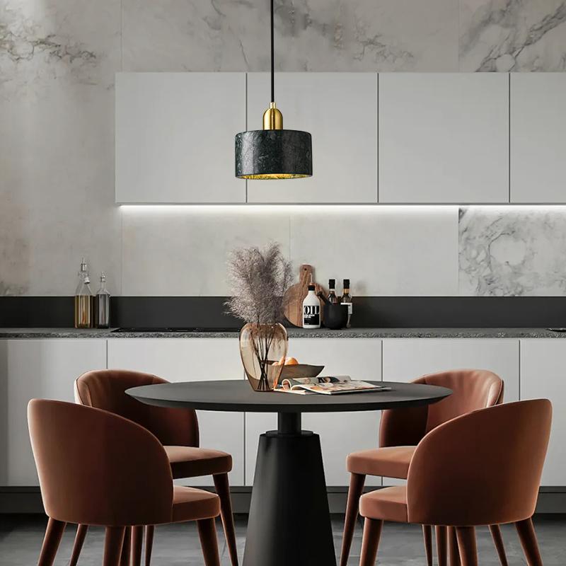 Marble Pendant Light with Circle Round Shape