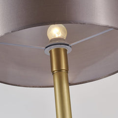 Marble Table Lamp with Fabric Drum Shade