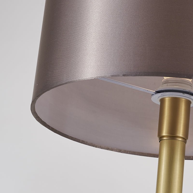 Marble Table Lamp with Fabric Drum Shade