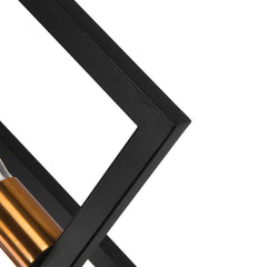 Mid-Century Black Geometric Rectangle Chandelier