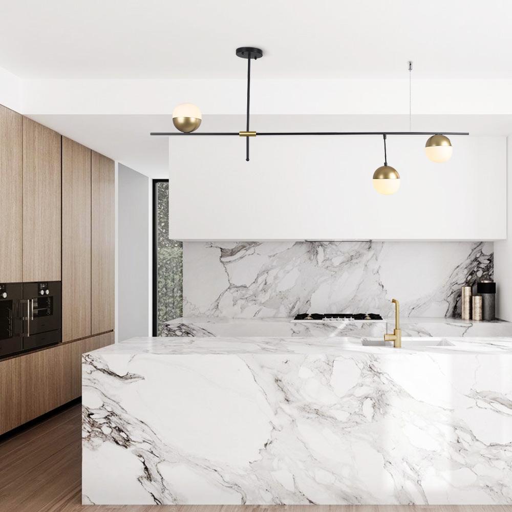 Mid-Century Modern 3-Light Kitchen Island Chandelier