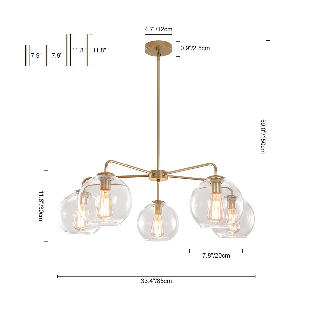 Mid-Century Modern Classic Blown Glass Bubble Chandelier