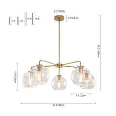 Mid-Century Modern Classic Blown Glass Bubble Chandelier