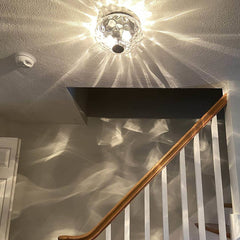 Mid-Century Modern Glass Bowl Flush Mount Ceiling Light