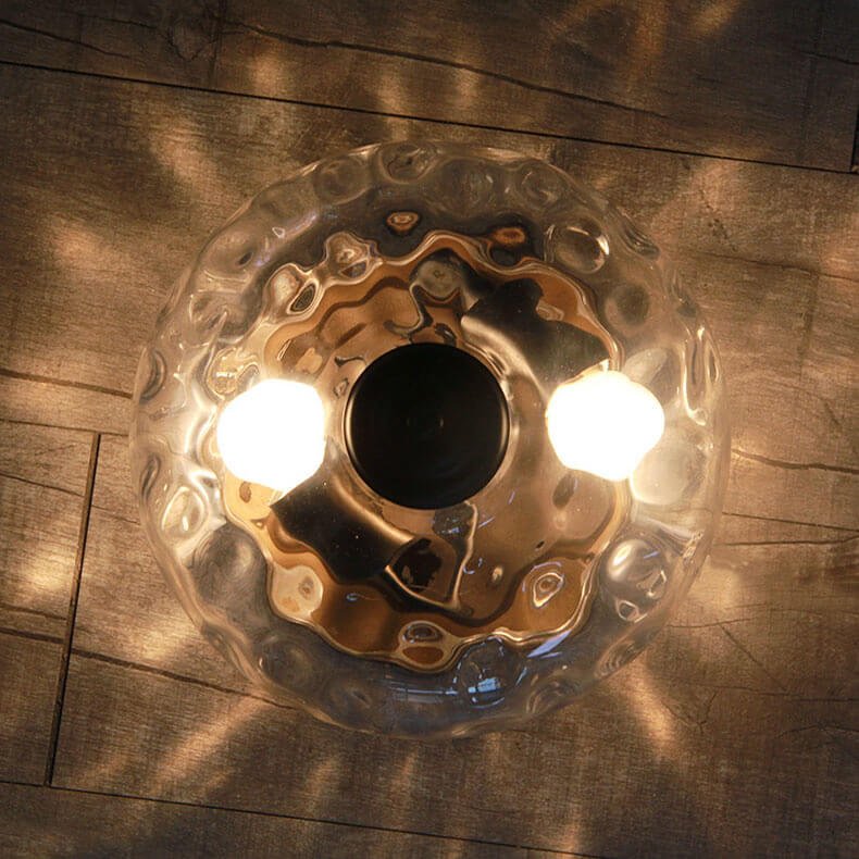 Mid-Century Modern Glass Bowl Flush Mount Ceiling Light