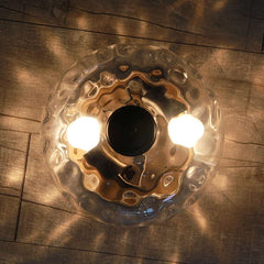 Mid-Century Modern Glass Bowl Flush Mount Ceiling Light