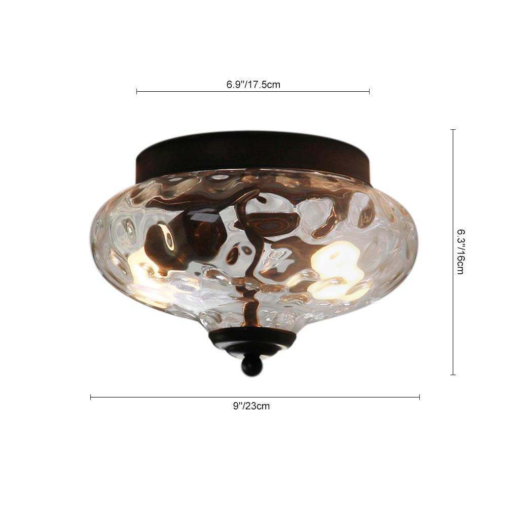 Mid-Century Modern Glass Bowl Flush Mount Ceiling Light