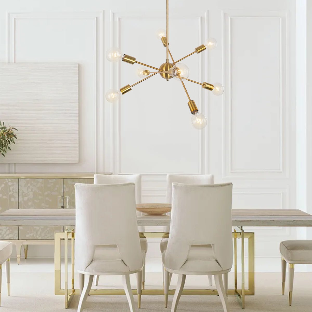 Mid-Century Modern Linear Sputnik Chandelier