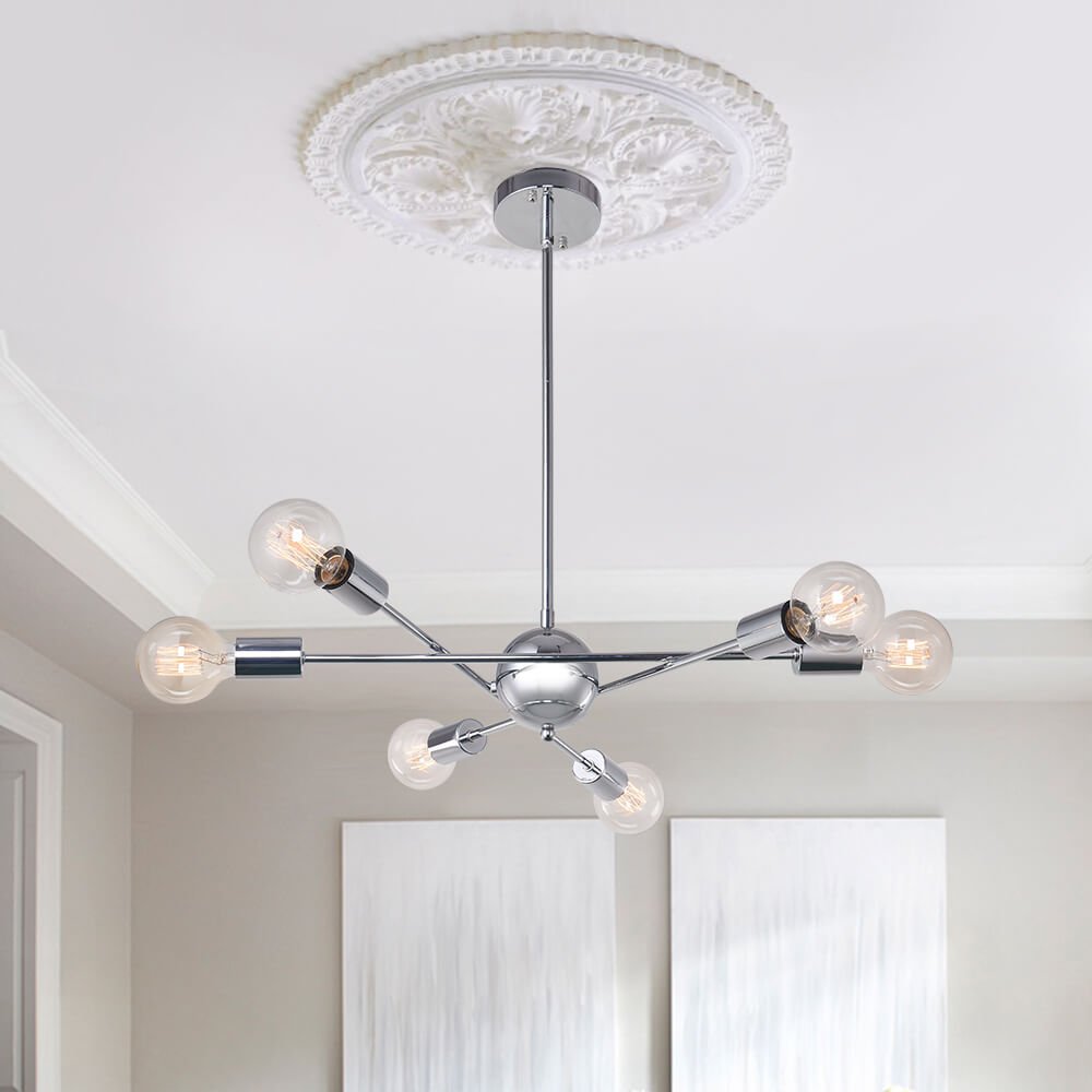 Mid-Century Modern Linear Sputnik Chandelier