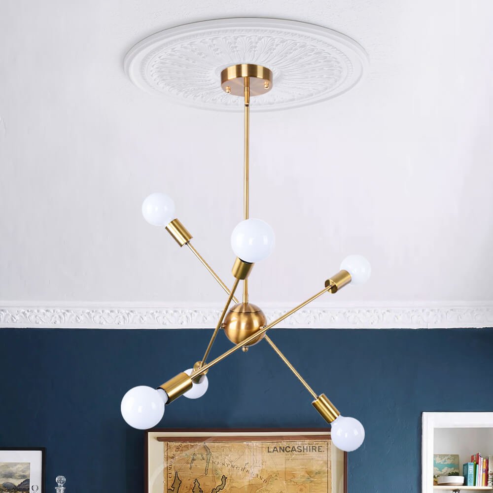 Mid-Century Modern Linear Sputnik Chandelier