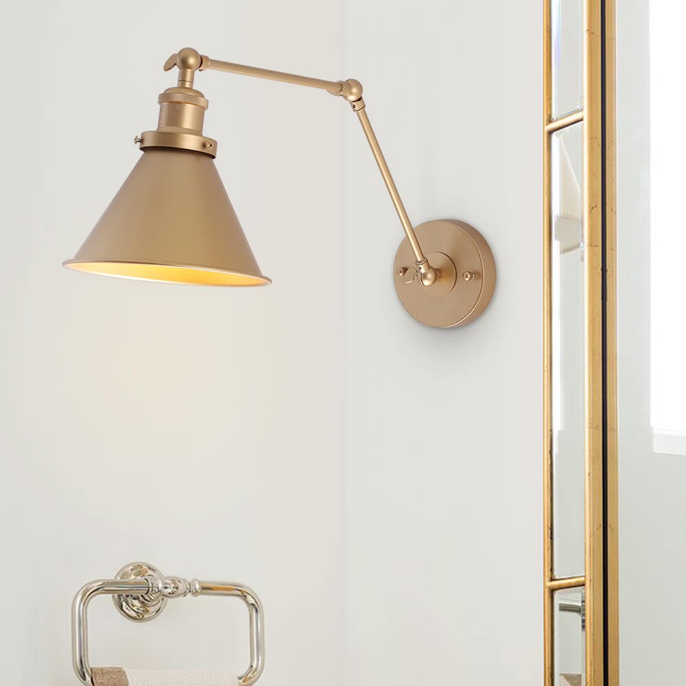 Mid-Century Modern Metal Swing Arm Wall Lamp for Bedroom/Living Room